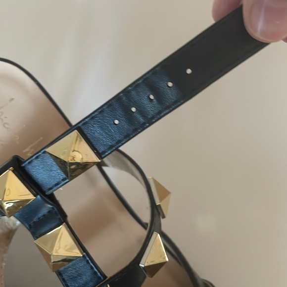 Nicole Miller Rockstud Strappy Heels Black - Picture 6 of 6